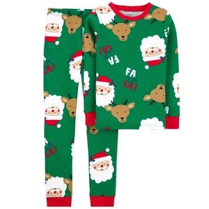 Carter’s Kids Santa Claus Reindeer Christmas Shirt and Pants Pajamas